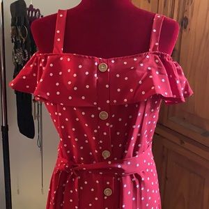 Retro Red & White Polka Dot Dress